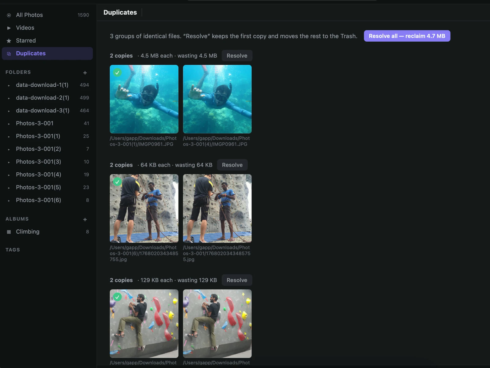 Duplicate finder